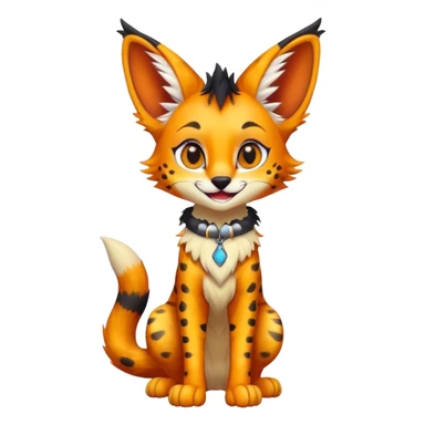 Epic Cute Colorful Dark Sergal-Serval-Vernid full body sticker