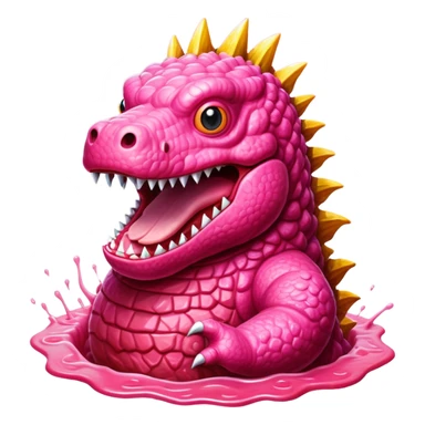  pink SPAM meat godzilla slop art sticker