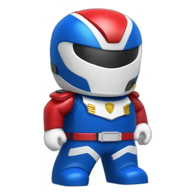 police power ranger full body blue and red and white police officer sticker