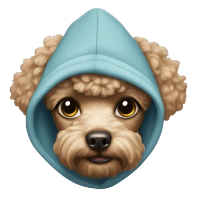 poodle wearing a hoodie sticker
