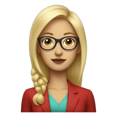 Boss girl with blonde hair and red glasses  sticker
