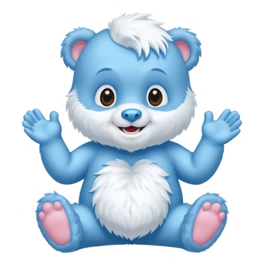 blue baby care bear yeti sticker