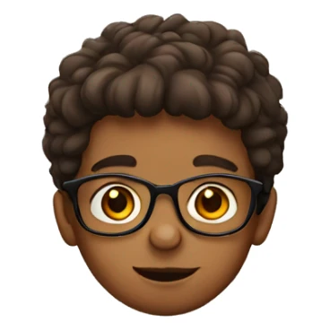 Boy with a glasses wit brown haur sticker