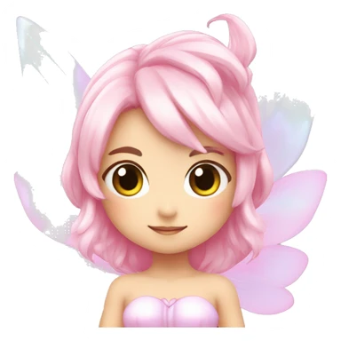 Shiny Pastel Pink Anime Chibi Fairy Fakémon sticker