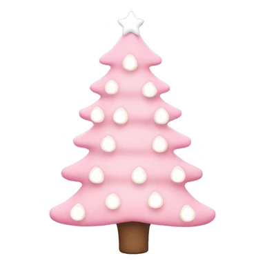 pastel pink christmas tree with white Christmas lights sticker