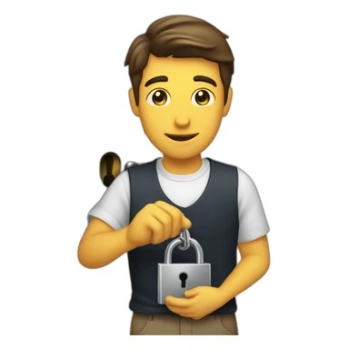 classy 20 years old man struggling to get a key into a lock sticker