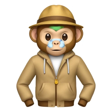 monkey with clothes sticker