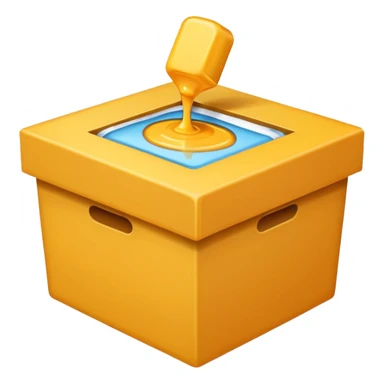 box with glue sticker