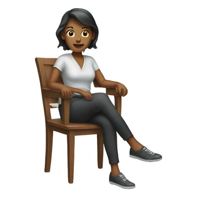 woman sitting on a chair sticker