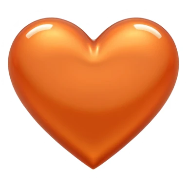 glossy orange metallic heart sticker