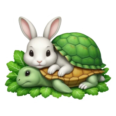  lapin qui dort et la tortu qui mange de la letu sticker
