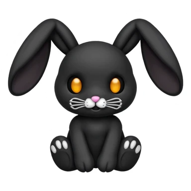 Emoji d'une peluche lapin squelette noir sticker