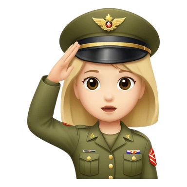 little girl soldier salute sticker