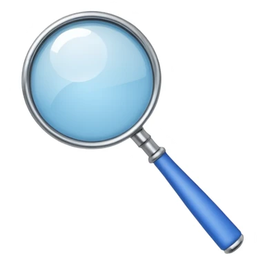 magnifying glass with a blue handle sticker