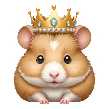 Hamster wearing a simple tiara  sticker