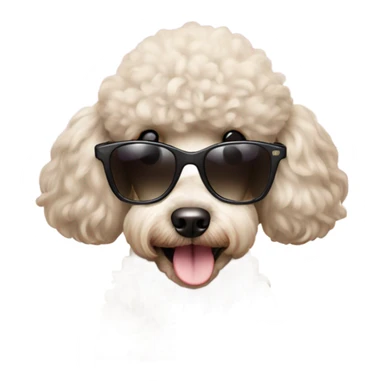 A poodle wearing sun glasses sticker