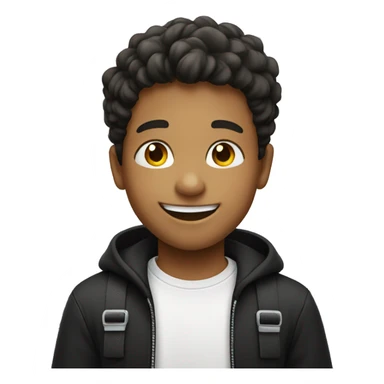 smiling boy with braces in black shirt sticker