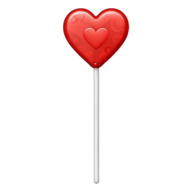 red heart-shaped lollipop on a stick sticker