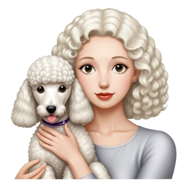 White Standard Poodle and Women sticker