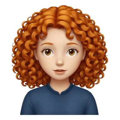A ginger girl with curly hair in this style 👩🏼‍🦱 sticker