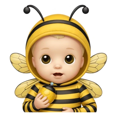  baby boy with pacifier dressed as a bee sticker