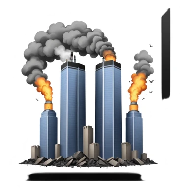 Twin towers crashing sticker