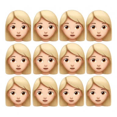 Pencil sketch sheet of a teenage girl's head, 10 different facial expressions, minimal line art, hand-drawn style, isolated on white background, sketchy aesthetic. sticker