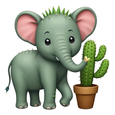 elephant and cactus sticker