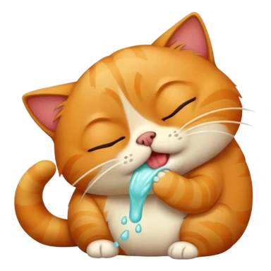 ginger cat vomits sticker