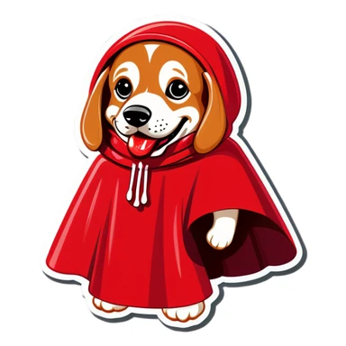 hotdog wearing poncho sticker