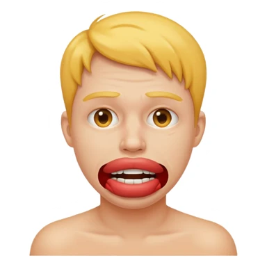 эмодзи с кляпом и он страдает sticker