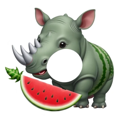 rhino eating watermelon sticker