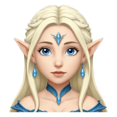 ESO female water elf warrior with lashes and earrings sticker
