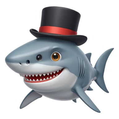 Shark with a top hat and mustache  sticker