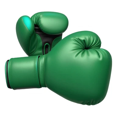 singular gree boxing glove with the back facing frontwards and pointed up sticker
