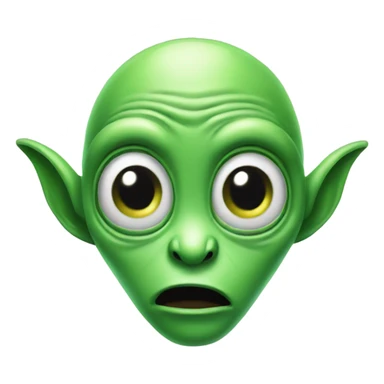 Green alien making silly face sticker