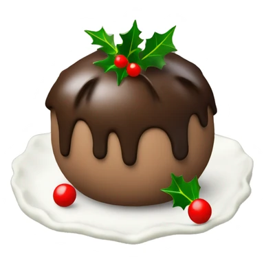 Christmas pudding with sprig of holly sticker