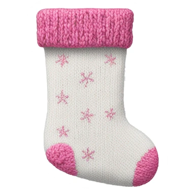 white and pink knit christmas stocking sticker