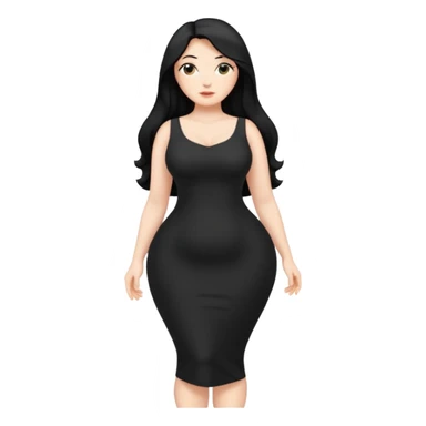 White naked curvy woman with long black hair and big ass  sticker