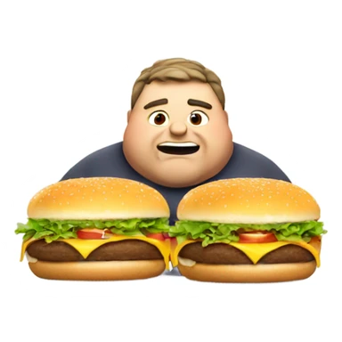 Fat guy eating a cheeseburger  sticker