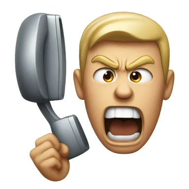 Angry person yelling into phone sticker