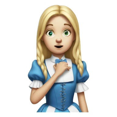 Alice in Wonderland having a hard time  sticker