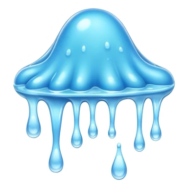 Cinematic Realistic Clear Blue Slime, glossy and translucent with a soft blue hue, light reflecting off its smooth surface, subtle bubbles trapped inside, slightly jiggling with movement, delicate highlights enhancing its wet and squishy texture, glowing with a soft, magical aura. sticker