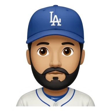 Can you make a guy with a black beard wearing an LA dodger hat? sticker
