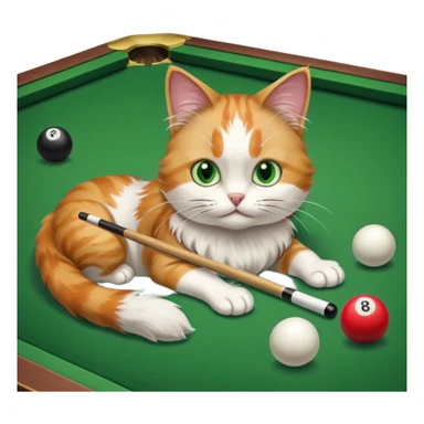cat playing billiards sticker