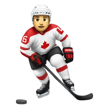 Canadian playing hockey  sticker