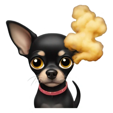 Black chihuahua smoking sticker