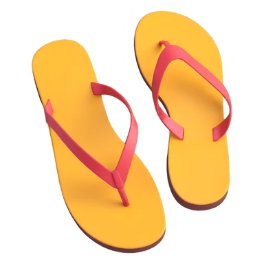 flat sandal sole, minimal detail, 3D iPhone emoji style, viewed from the bottom sticker