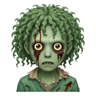 curly haired zombie sticker