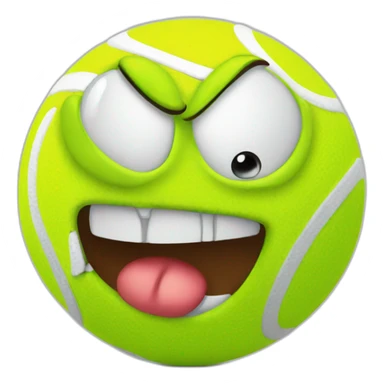 angry tennis ball sticker